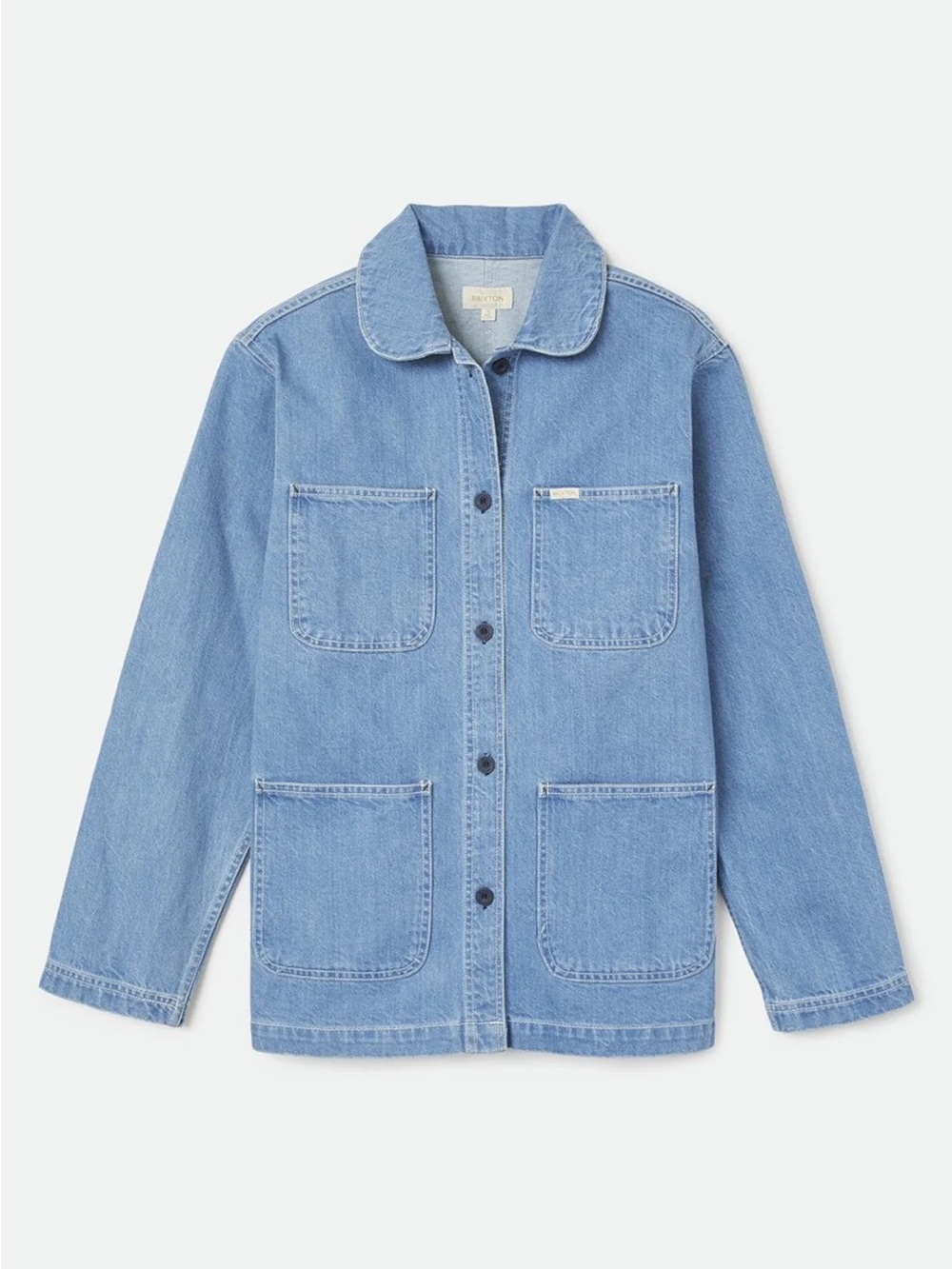 Brixton Detroit Chore Coat Blue 100% Cotton Denim Jacket, L